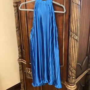 Reclaimed Vintage Vibrant Blue Pleated Dress
